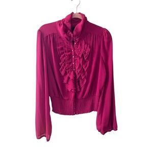 NWT Strawberry pink Ruffle‎ top sz XL